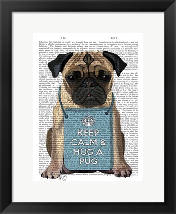 Framed Hug a Pug Print