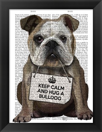 Framed Hug a Bulldog Print