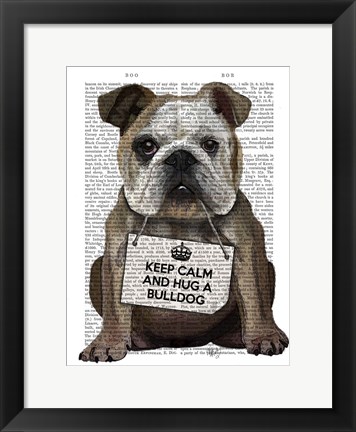 Framed Hug a Bulldog Print