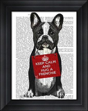 Framed Hug a Frenchie Print