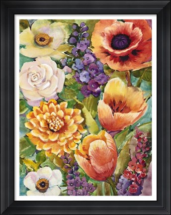 Framed Flower Bouquet II Print