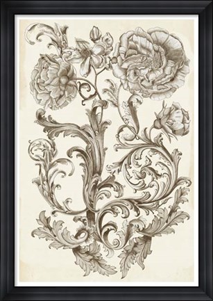 Framed Flora &amp; Filigree I Print