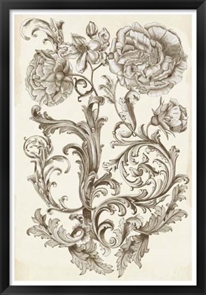 Framed Flora &amp; Filigree I Print