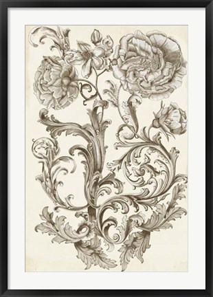 Framed Flora &amp; Filigree I Print