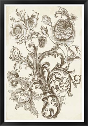 Framed Flora &amp; Filigree II Print