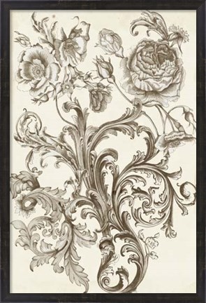 Framed Flora &amp; Filigree II Print