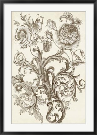 Framed Flora &amp; Filigree II Print