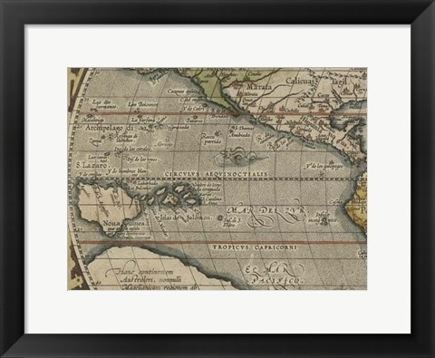 Framed Antique World Map Grid IV Print