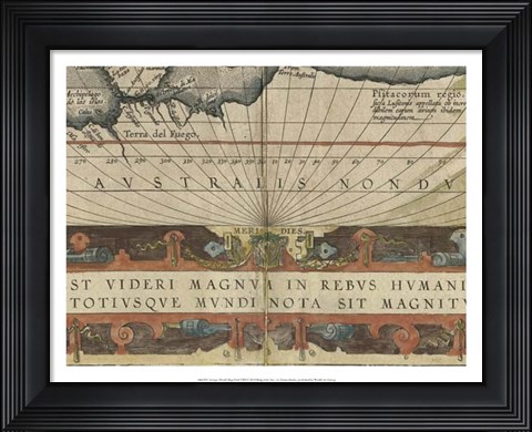 Framed Antique World Map Grid VIII Print