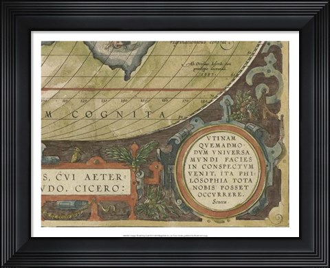Framed Antique World Map Grid IX Print