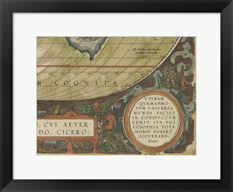 Framed Antique World Map Grid IX Print