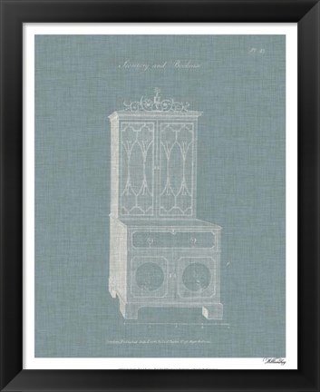 Framed Hepplewhite Desk &amp; Bookcase III Print