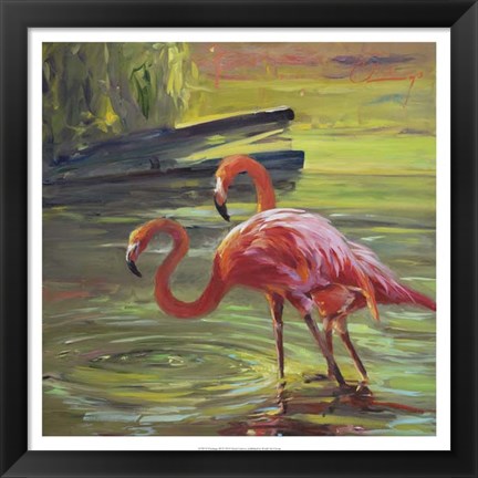 Framed Flamingo III Print