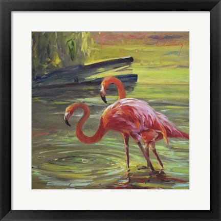 Framed Flamingo III Print