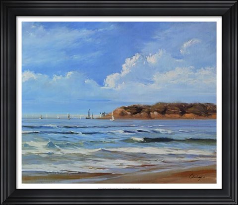 Framed Point Loma - View from Coronada Shores Print