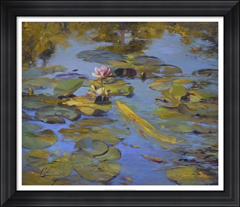 Framed Koi &amp; Lilies II Print