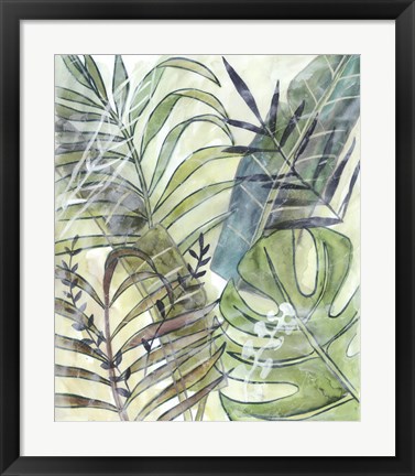 Framed Layered Palms I Print