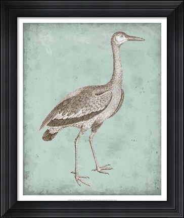 Framed Sepia &amp; Spa Heron I Print