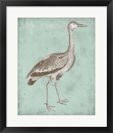 Framed Sepia &amp; Spa Heron I Print