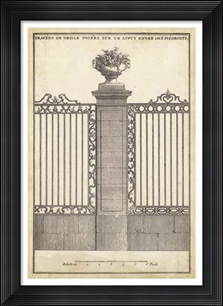 Framed Antique Decorative Gate I Print