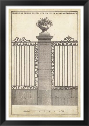 Framed Antique Decorative Gate I Print