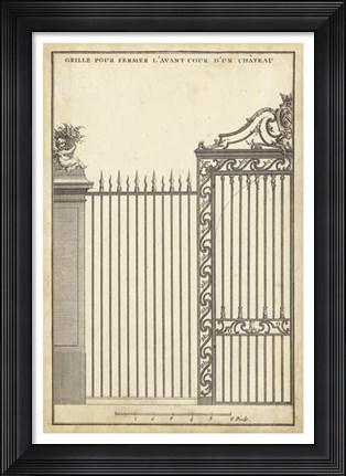 Framed Antique Decorative Gate II Print