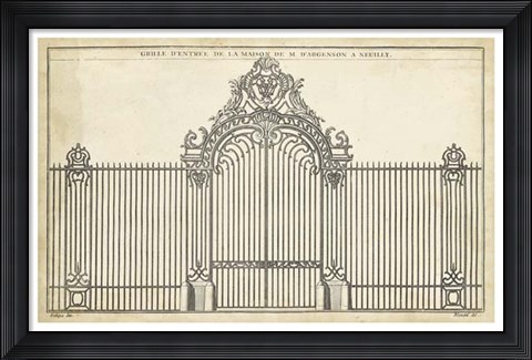 Framed Antique Decorative Gate III Print