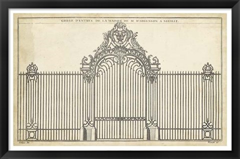 Framed Antique Decorative Gate III Print