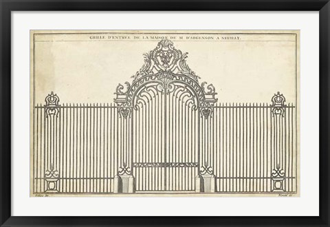 Framed Antique Decorative Gate III Print