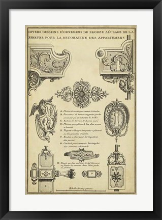 Framed Antique Decorative Locks II Print