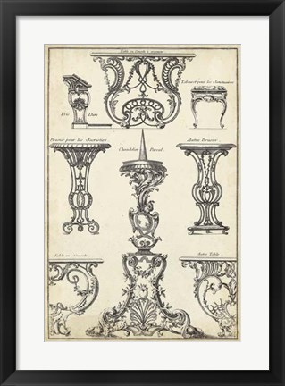 Framed Antique French Ornament I Print