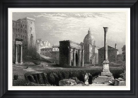 Framed Antique View of Rome Print