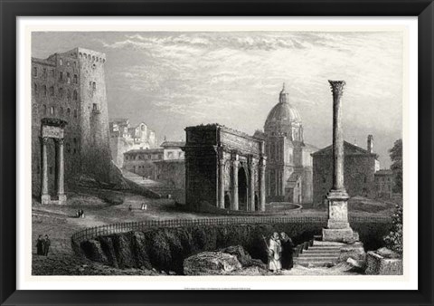 Framed Antique View of Rome Print
