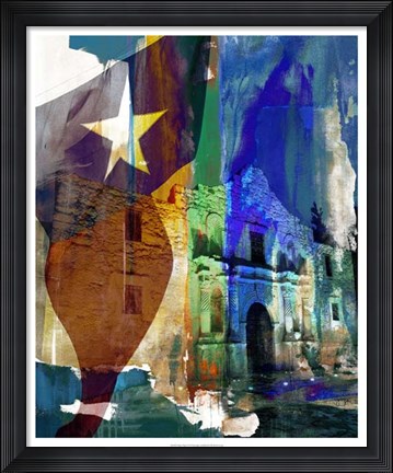 Framed Alamo Flag Print