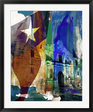 Framed Alamo Flag Print