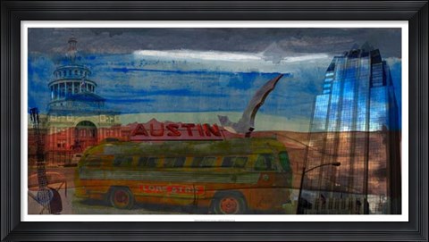 Framed Austin Bus Print