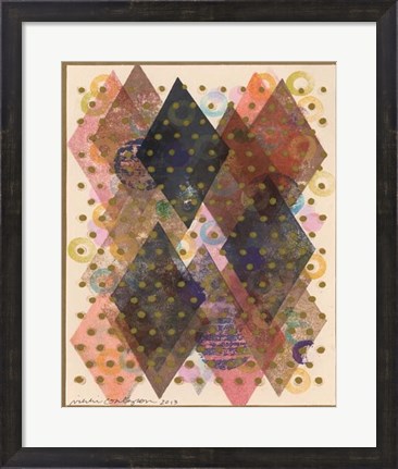 Framed Inked Triangles I Print