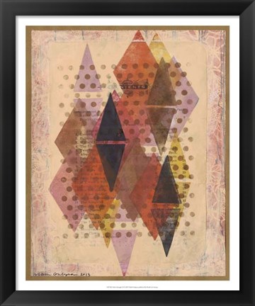 Framed Inked Triangles II Print