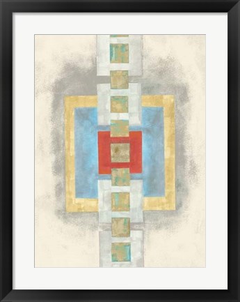 Framed Squares in Line I Print