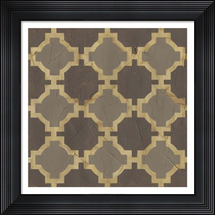 Framed Golden Trellis I Print