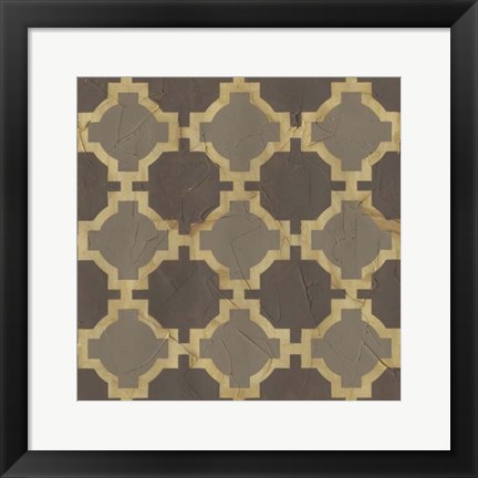 Framed Golden Trellis I Print