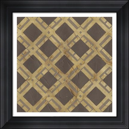 Framed Golden Trellis VIII Print