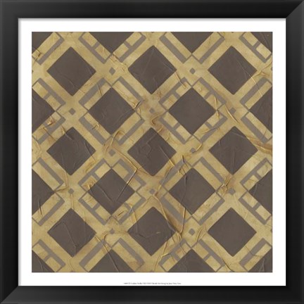 Framed Golden Trellis VIII Print