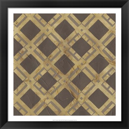 Framed Golden Trellis VIII Print