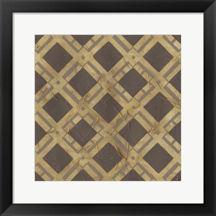 Framed Golden Trellis VIII Print