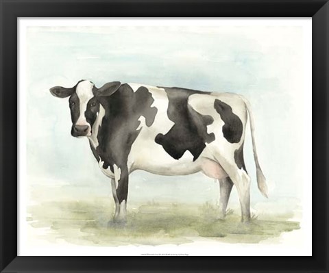 Framed Watercolor Cow II Print