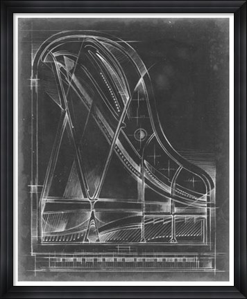 Framed Grand Piano Diagram Print