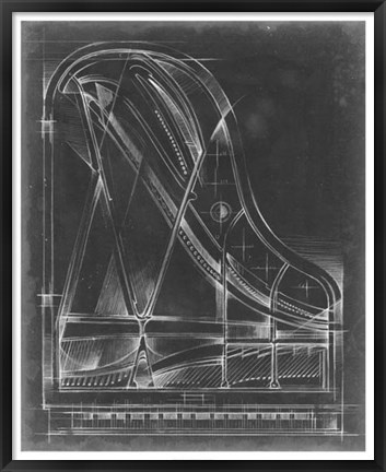 Framed Grand Piano Diagram Print