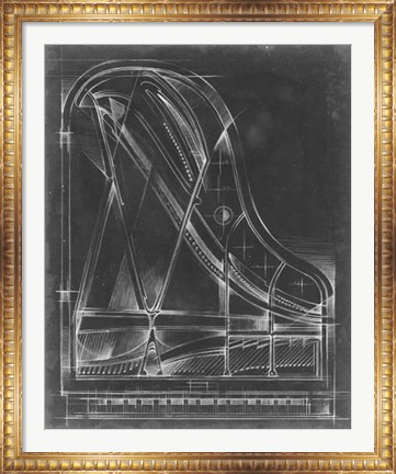 Framed Grand Piano Diagram Print