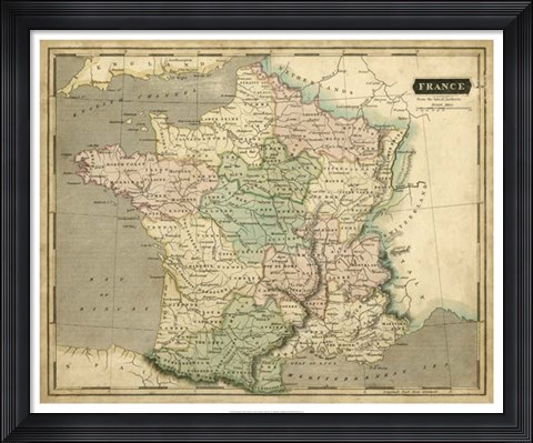 Framed Thomson&#39;s Map of France Print